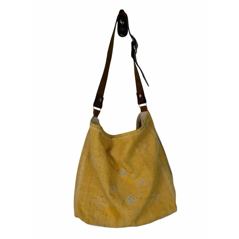 Jenna Bee for Anthropologie Mudcloth Tote Bag Yellow